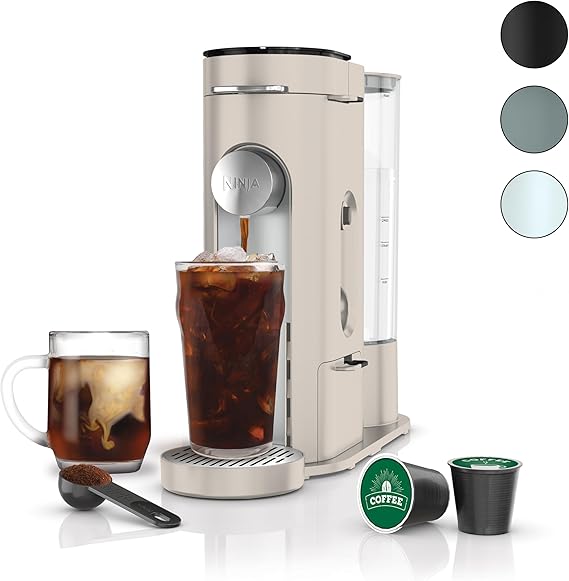 Ninja Pods & Grounds Single Serve Coffee Maker Fits K-Cup Pod Brews Grounds