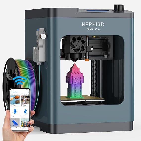 Hephi3d TINA2 Plus 3D Printer for Beginners, Fully Assembled Ready to Print