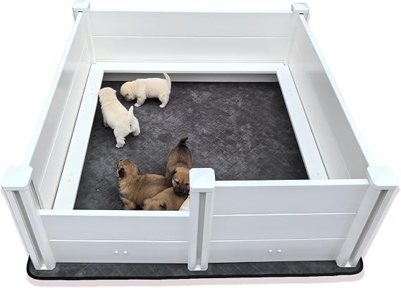 Whelping Box for Dogs,48*48*18in,with Pig Rails & Puppy Washable Pee Pad