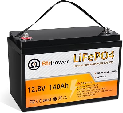 12V 140AH LiFePO4 Lithium Battery, 5000 Cycles Deep Cycle LiFePO4 Battery with Built-in 100A BMS fit for RV, Home Storage,Trolling Motor,Off-Grid System,Solar Power System,Marine
