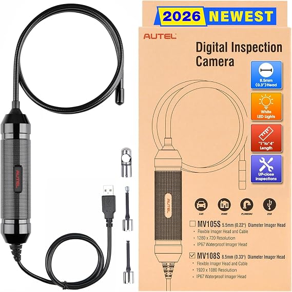 Autel MaxiVideo MV108S Digital Inspection Camera, 2026 Up of MV108 MV105S