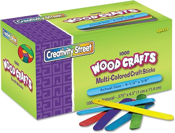 Creativity Street Bright Hues Wood Craft Sticks