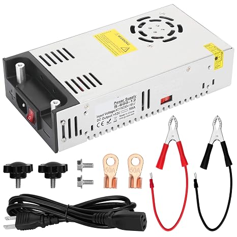 600W AC to DC Converter 110V to 12V Power Supply for Diesel Heater, 120V to 12V Converter for LED setups, Car Audio, Electric Scissor Jacks, Maximum Current 50A