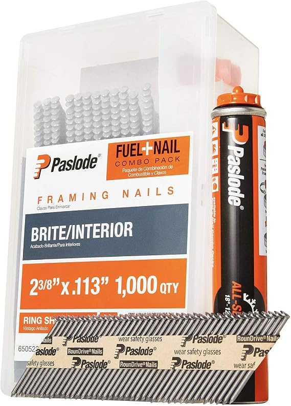 Paslode Collated Framing Nail, 2-3/8 in L, 30 Degree Round Head, 1000 PK