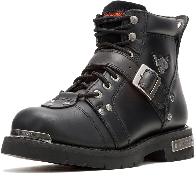 Harley-Davidson FOOTWEAR Mens Brake Buckle Leather Riding Casual Boots Ankle
