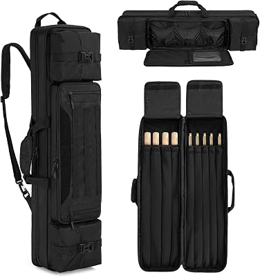 Pool Cue Case 4x5 Holds 4 Butts & 5 Shafts Pool Stick Case with Adjustable Shoulder Straps & Multi-Pocket Storage Billiards Stick Bag