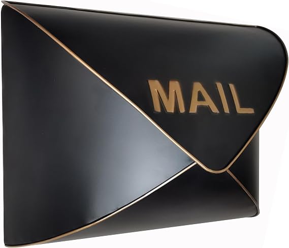 Wall-Mount Mailbox, Metal Post Box, Mailboxes for Outside - Envelope Mailbox