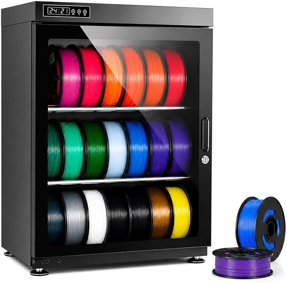 3D Printer Filament Dryer Box,Anti-Moisture Storage Box Holding 10-18 Filament Spools,w/Auto Humidity Control (RH15%-RH60%), for PLA PETG ABS TPU 115L
