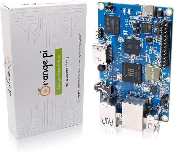 Orange Pi 3 LTS 2GB LPDDR3 Allwinner H6 4-Core 64 Bit with 8GB eMMC Flash Single Board Computer, WiFi/Bluetooth 5.0, Development Board Run Linux/Android/Ubuntu/Debian