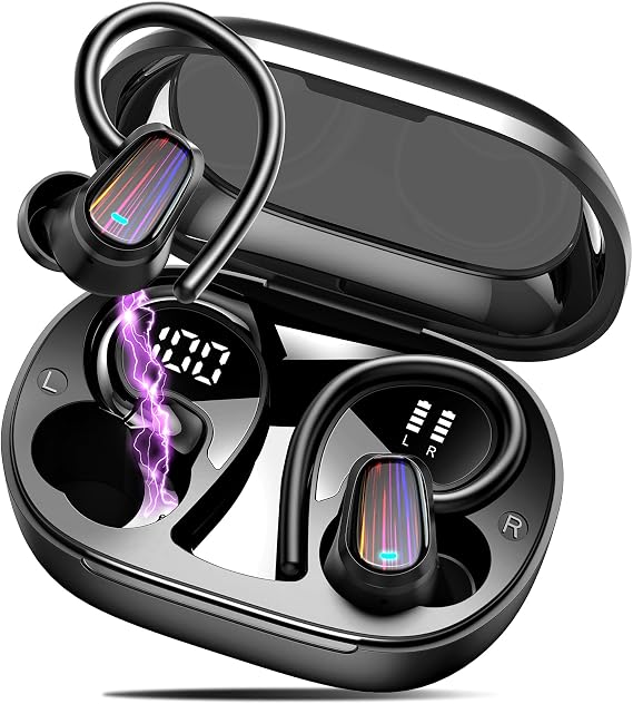Wireless Earbuds Bluetooth 5.4, 50H Playtime Sport Earphones with Earhooks