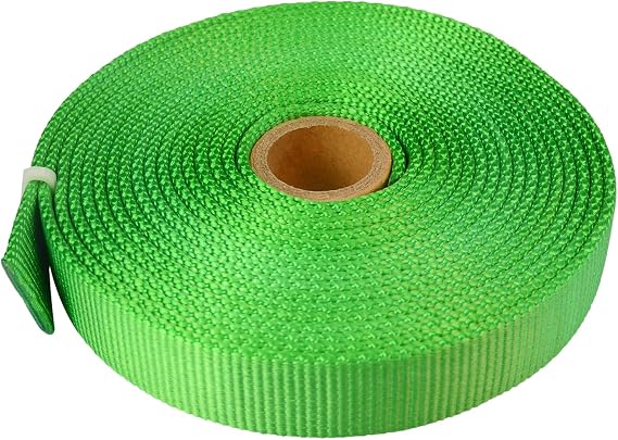 SEPEAK 1 inch Nylon Tubular Webbing, 20kN/4500 lbs, Heavy Duty Webbing Strap for Rigging, Hanging, Rescue, Firefighting,1pc,Green,5 Yard