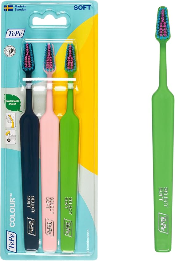 TePe Renkli Diş Fırçası, Yumuşak, Karışık Paket, 3 Adet