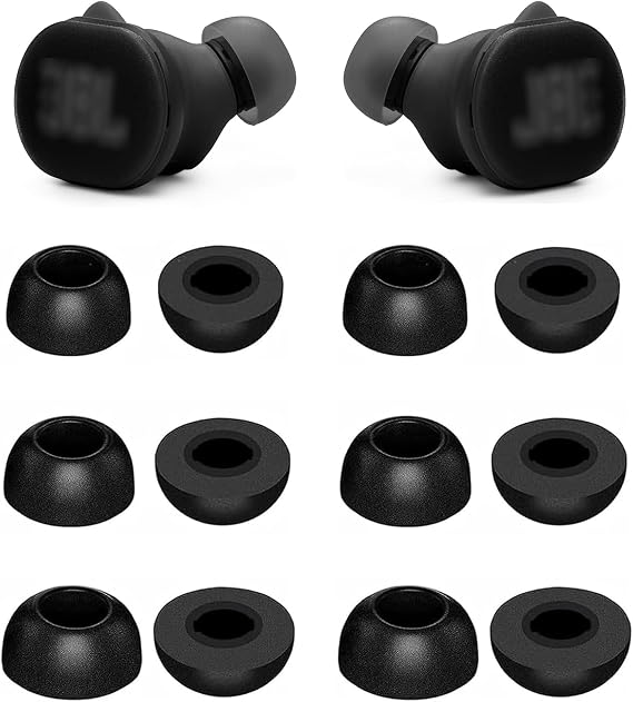 Foam Eartips Compatible with JBL Endurance Race 2 Earbuds, 6 Pairs S/M/L Sizes Memory Foam Ear Tips Replacement Tips, Compatible with JBL Endurance Race 2 6 Pairs Black
