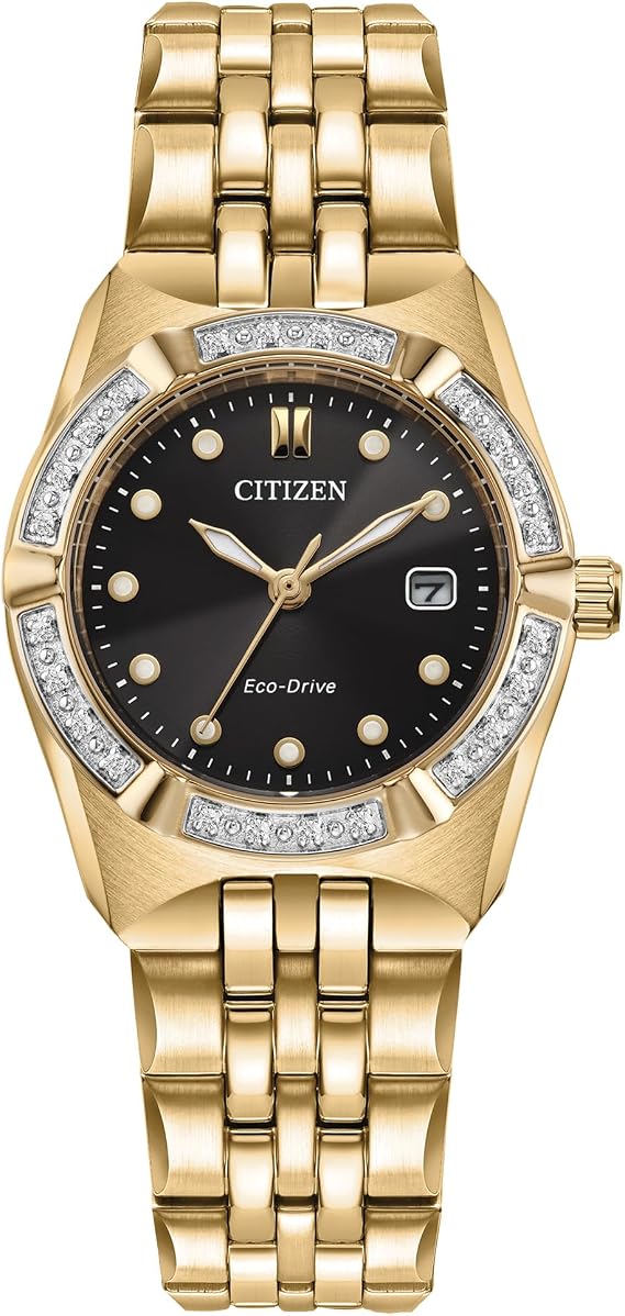 Citizen Ladies Eco-Drive Dress Classic Corso Watch, Diamond-Accented Bezel, 3 Hand, Date