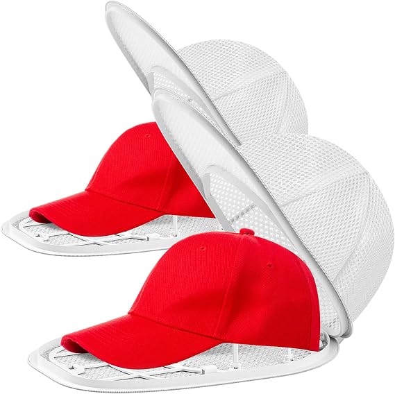 Haiou 2-Pack Hat Washer Cage Compatible with Washing Machine & Dishwasher for Baseball Caps (White)