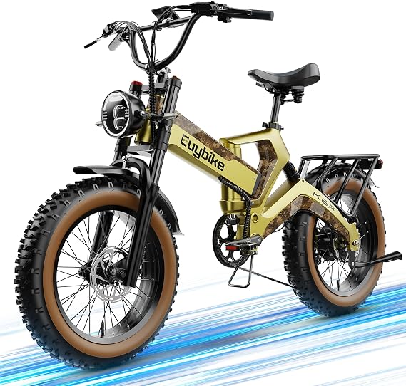 2000W/3000W Peak Motor Electric Bike for Adults, 48V/52V 25AH/30AH Battery Full Suspension Foldable Ebike, 20"x4.0" Fat Tires 35MPH Dirt Bike, 100/120 Miles Hydraulic Brake Magnesium Alloy Motorcycle