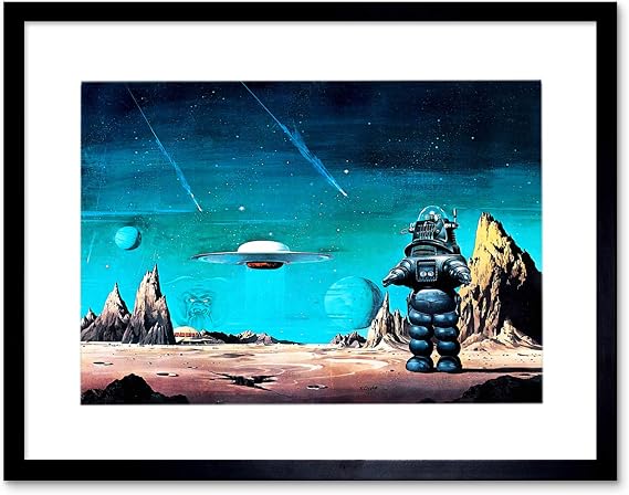Film Robby Robot Forbidden Planet Space Stars Sci Fi Frame Print Picture F12x551