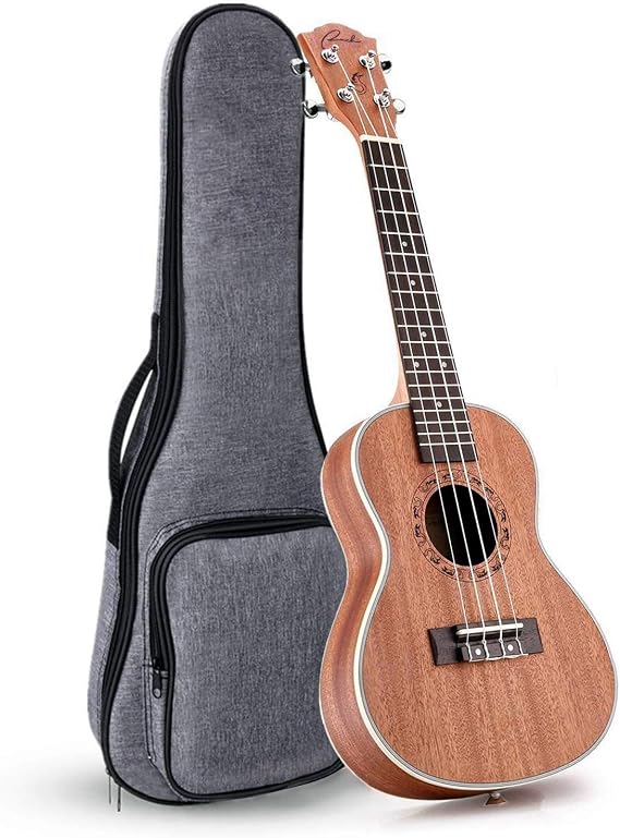Ranch Left handed Concert Ukulele 23 inch Professional Wooden ukelele | Specialized left-handed design, Sapele wood body, Rosewood fretboard & bridge, includes padded gig bag. Rich, resonant tone.