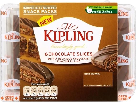 Mr Kipling Chocolate Slices (6 per Pack) - Pack of 2