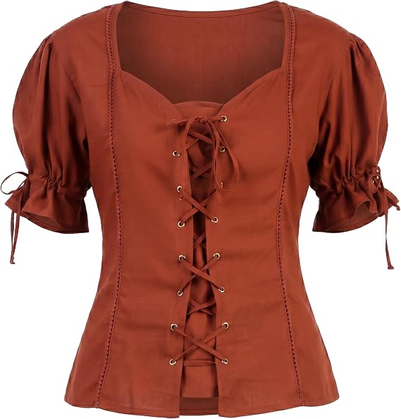 Womens Sweetheart Medieval Renaissance Pirate Costume Blouse Shirt