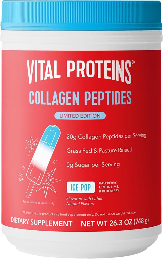 Vital Proteins Collagen Peptides Powder - Ice Pop Flavored Powder for Hair, Nail, Skin, Bone & Joint Health, 26.3oz