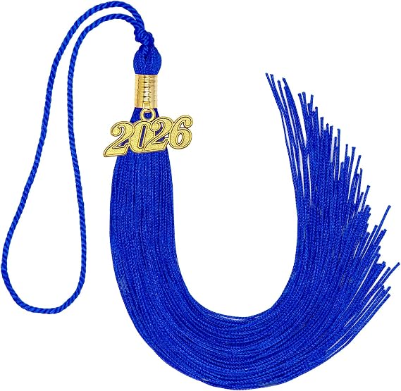 2025 Tassel Academic Graduation Blue With Year Gold Charm for Ceremony