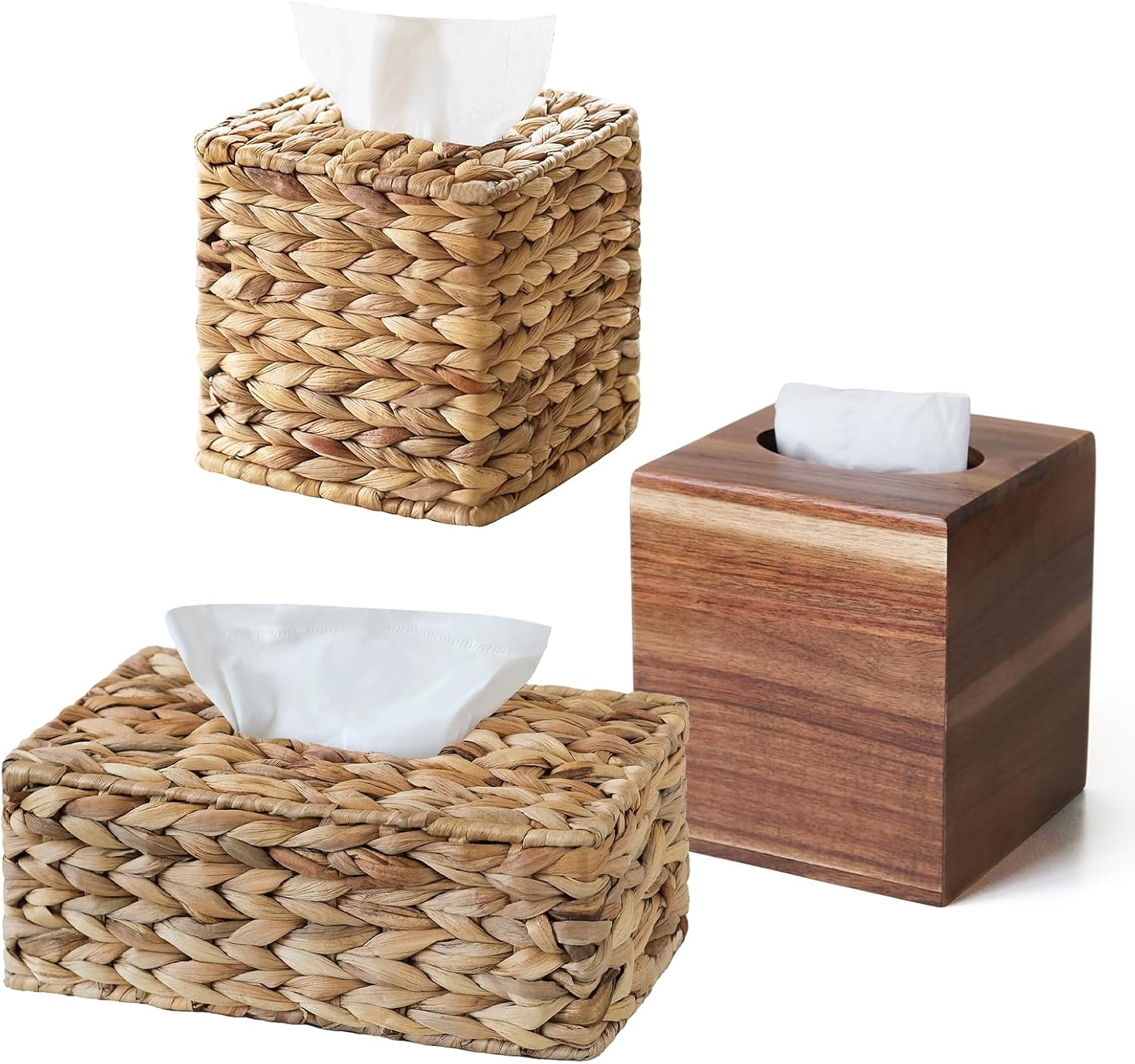 Wood Tissue Box CoverWicker Tissue Box Cover