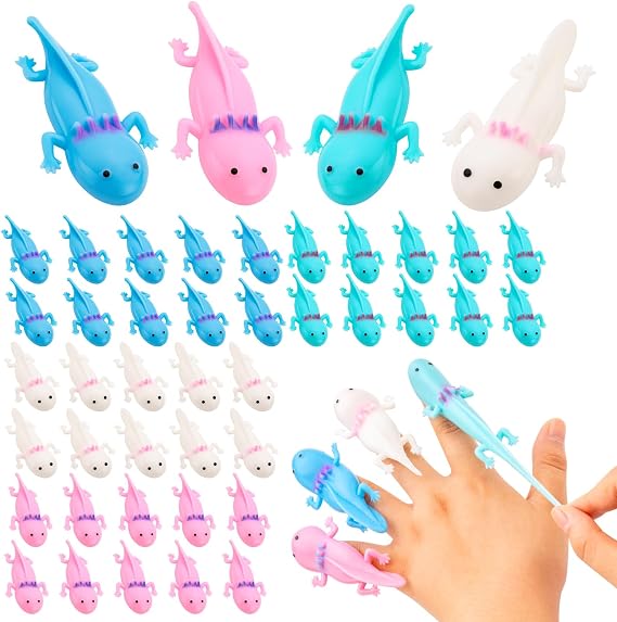 KXCOFTXI 40Pcs Axolotl Party Favors, 4 Colors Axolotl Rubber Toy for Gifts