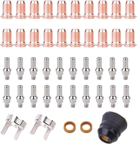 45PCS IPT-60 PT-60 Plasma Torch Tip .039'' Electrode Shield | IPT-40 PT40 Plasma Cutting Torch 1.0mm Nozzle Shield Cap Stand Off