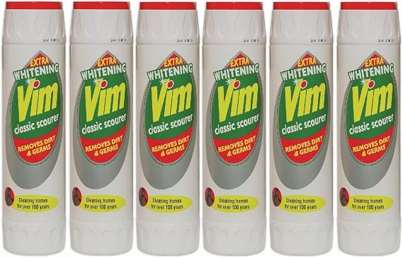 6 x Extra Whitening Vim Classic Scourer Cleaning Product 500g