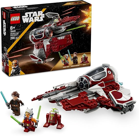 LEGO Star Wars: Klon Savaşları Ahsoka’nın Jedi Interceptor’ı 75401 | 8 Yaş ve Üzeri Kız ve Erkek Çocuklar için 2 Minifigür İçeren Yaratıcı Oyuncak Yapım Seti, Doğum Günü Hediyesi (290 Parça)