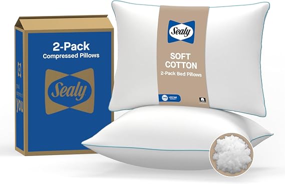 Sealy Slumber Cotton Temp Balancing Pillow Standard/Queen 2Pack
