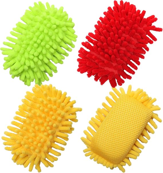 Kitchen by Scrub- it - Non-Scratch Microfiber Sponge for Multi-Purpose Scrub Sponges Along with Heavy Duty Scouring Power - Effortless Cleaning of Dishes, (3 Pack, Large)