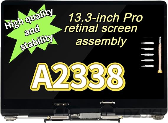 SKINGE for A2338 Screen Replacement McBok Pro Retina M1 13.3" A2338 EMC 3578 MYD83 MYD92 MYDA2 MYDC2 MYD83LL/A MYD92LL/A MYDC2LL/A Full LED LCD Display Assembly Grey Silver (Silver)