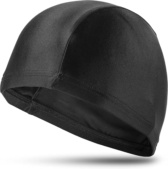 Orret Home Swimmer Bonnet, Lycra Flexible Fabric, Ideal for Pool and Sea, Black Cloth Bonnet