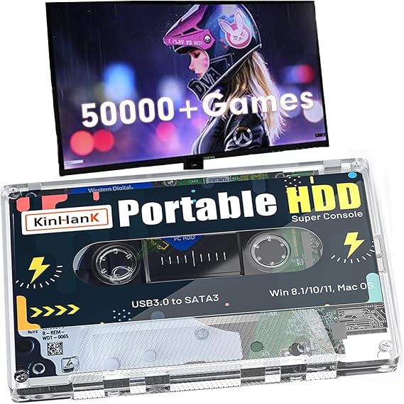 Portable Retro Gaming: 320GB Hard Drive for PS2, PSP, PS1, N64, Wii, More, 50,000+ Games, 70+ Emulators, Batocera 38 OS