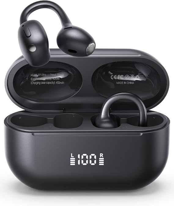 Kinglucky NEW Open-Ear Clip-On Wireless Earbuds, Comfortable & Secure Fit