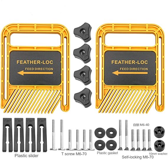 Extended Feather Loc Board Set 6.3inch Double Featherboards for Miter Gauge Slot Woodworking Router Tables Fences Table Saws DIY Tools