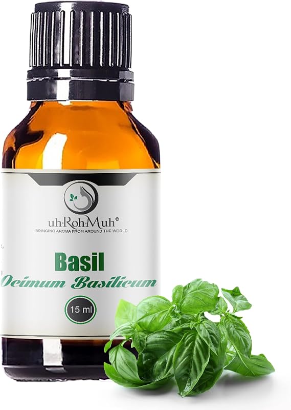 Premium Basil Essential Oil c.t. Linalool | Home Essential Diffuser Oil for Aromatherapy, Perfect for Massage, Hair Care, Skin Care, DIY and Making Perfumes (15ml)