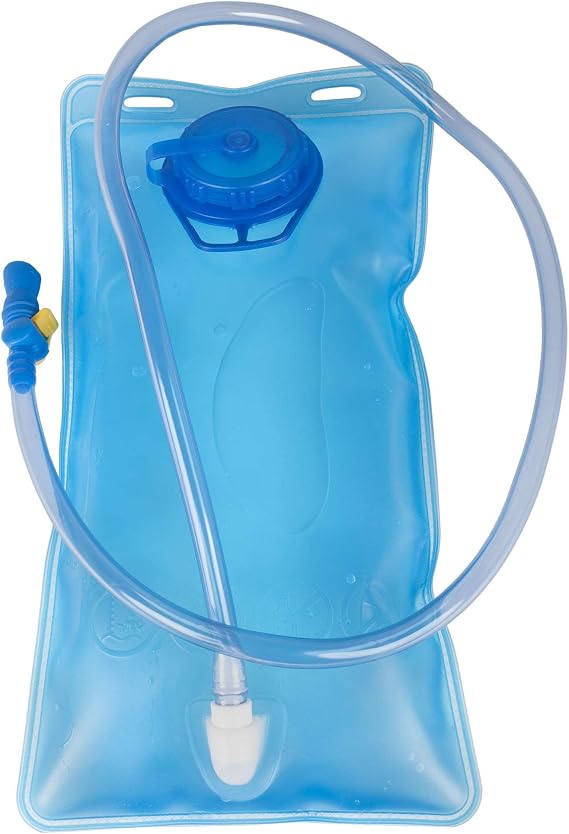 WFS World Famous Sports 2 Liter BPA Free TPU/PVC Hydration Pack Bladder in Blue with 3ft Bite Valve System and Wide Mouth Full Cap