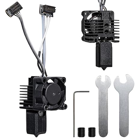 P1P P1S Hardened Steel Hotend Kit with Fan for Bambu Lab P1 Series 3D Printer, Bambulab P1 Nozzle 0.4mm Assembly, Complete Hotend Kits, Thermistor, Ceramic Heater, Extruder Heating Block Replacement