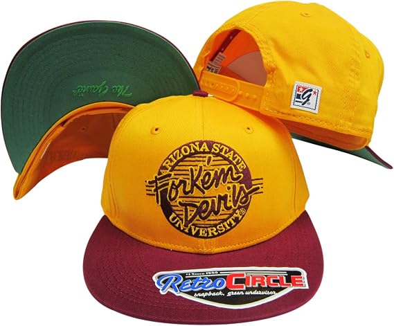 Arizona State Sun Devils Fork 'em Devils Circle Snapback Adjustable Snap Back Hat/Cap Yellow
