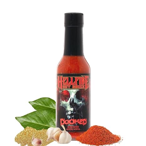 Hellfire Doomed Hot Sauce Sharpest Sauce with up to 6.66 Million Scoville Natural Pepper Extract Laboratory Tested with 2.79 Million Scoville for an Extreme Experience