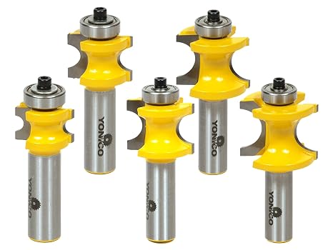 YONICO Bullnose Router Bits Set 5 Bit 1/2-Inch Shank 13515