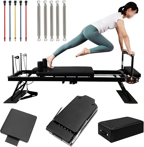 Pilates Reformer Machine Foldable Pilates Equipment for Home Workouts Multifunctional Pilates Studio Machine for Intermediate and Beginners User