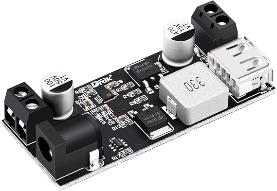 DROK Buck Converter 12v to 5v, 5A USB Voltage Regulator DC 9V-36V Step Down to DC 5V-5.3V 5.2V 3.5-6A Volt Transformer Power Supply Module for Phone Fast Charging
