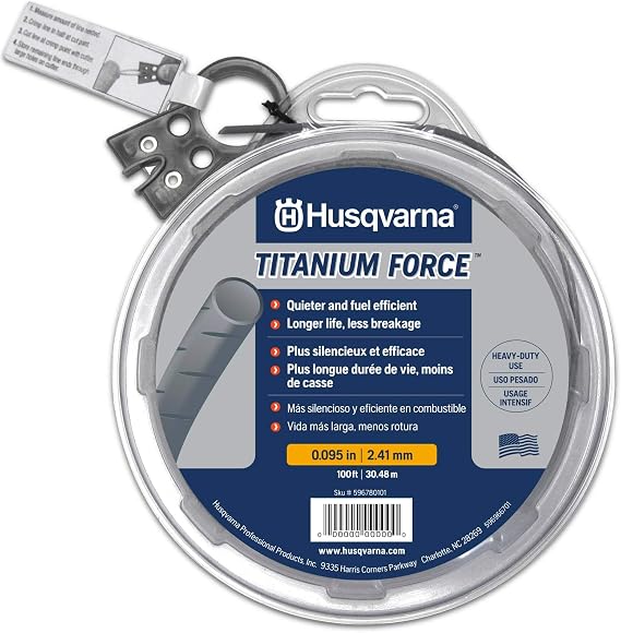 Husqvarna Titanium Force Trimmer Line, 0.095 in. Gauge, 100 ft. Spool