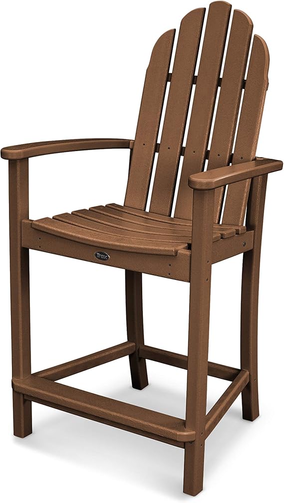POLYWOOD Adirondack Counter Height Chair, Teak