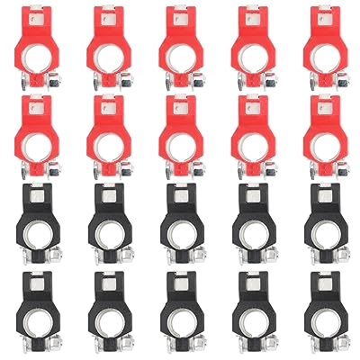 TeamSky 10Pair Battery Cable Terminal Clamps Connectors Set Fit for Nissan, Battery Cable Terminal Clamps Connectors Negative & Positive for Boat Car RV Marine Use Trucks Vans