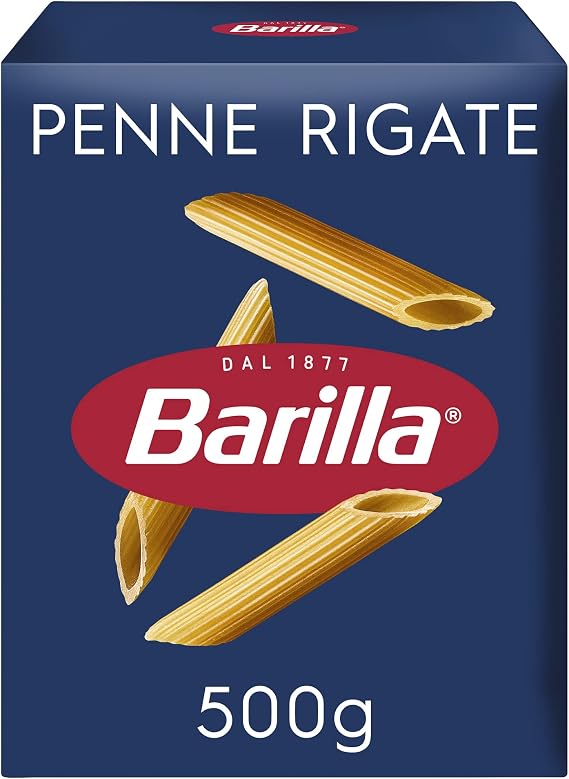 Barilla Penne Rigate Pasta 500g – Italian Penne Made with Durum Wheat Semolina – Non-GMO, Kosher Certified – Ideal for Pasta Bakes, Arrabbiata & Tomato Sauces – 1 Pack